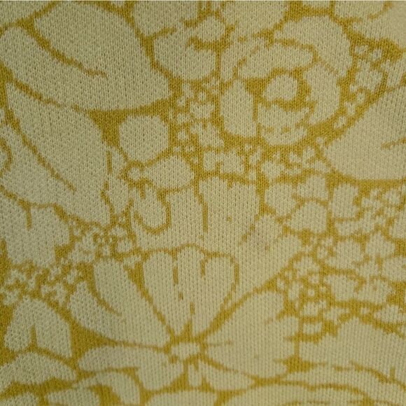 Isaac Mizrahi Live! Cardigan in a cheerful sunshine yellow floral spring small-m - Picture 6 of 12